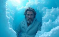ice man in glacier