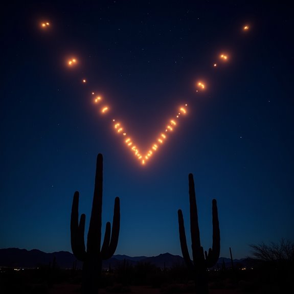 v shaped lights over arizona