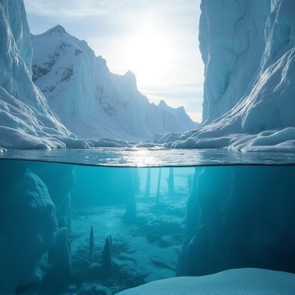geometric patterns beneath ice