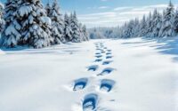 mysterious footprints in snow