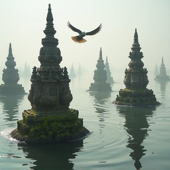 submerged temples of ganges