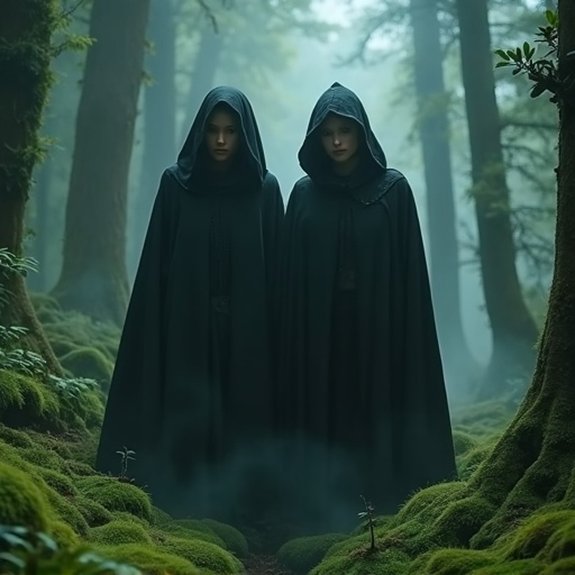 twin figures in motion